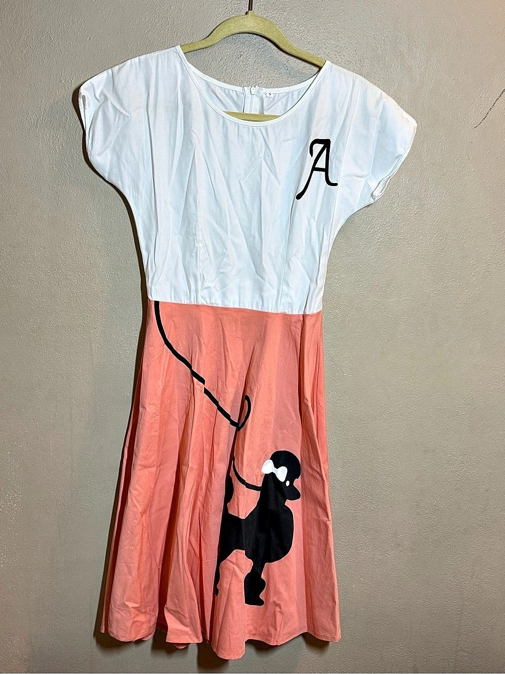 NWOT Women’s 50’s Poodle Dress w/ A on Chest Sz Sm